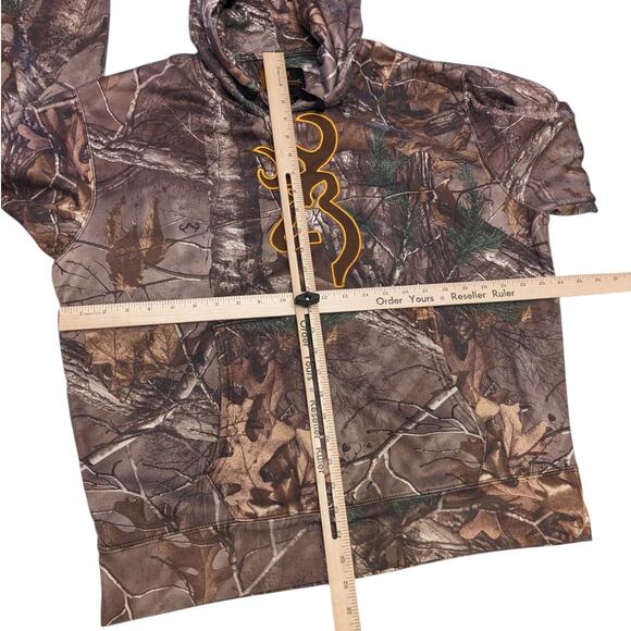 Browning Camo Hoodie Mens Large Pullover Hunting Sweatshirt Realtree Pattern - Picture 3 of 16